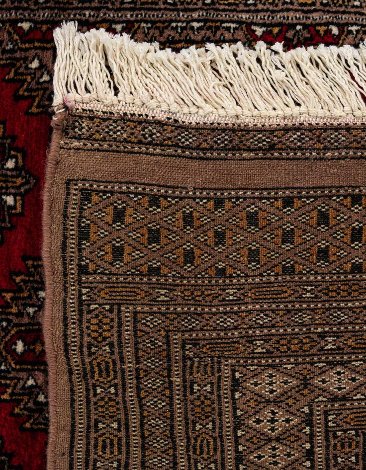 Detail image of  4' 3 x 6' 2  Hand Knotted Bokhara Oriental Wool Rug