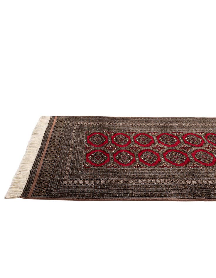 Detail image of  4' 3 x 6' 2  Hand Knotted Bokhara Oriental Wool Rug