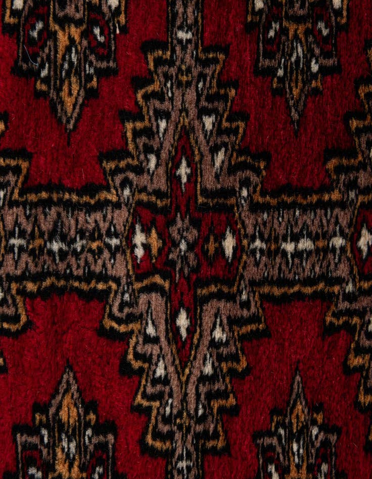 Detail image of  4' 3 x 6' 2  Hand Knotted Bokhara Oriental Wool Rug