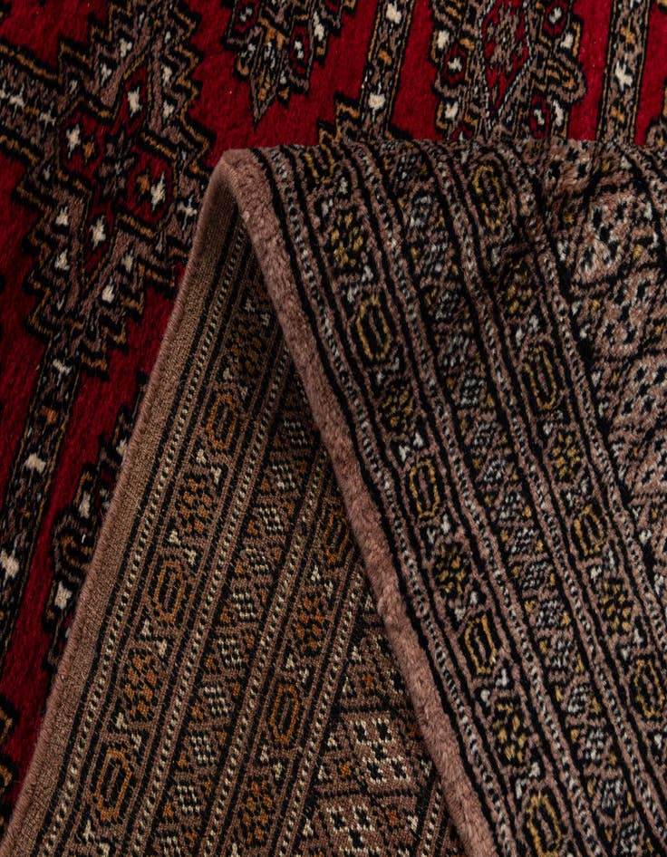 Detail image of  4' 3 x 6' 2  Hand Knotted Bokhara Oriental Wool Rug