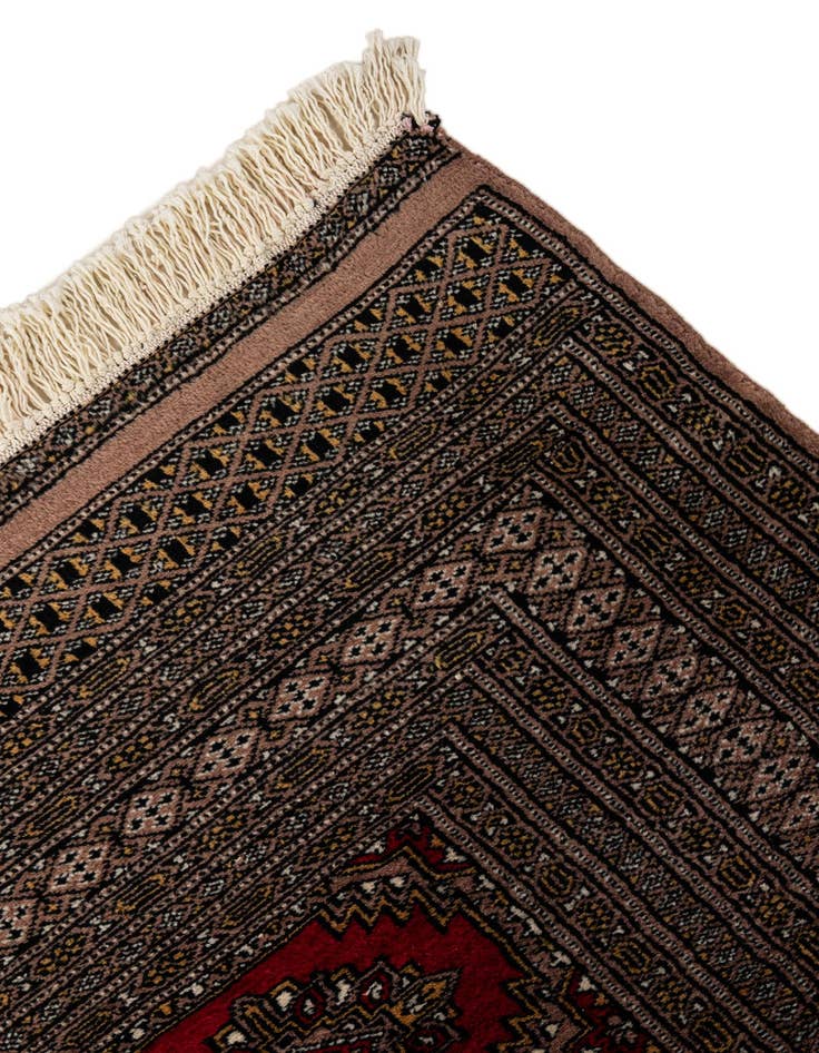 Detail image of  4' 3 x 6' 2  Hand Knotted Bokhara Oriental Wool Rug