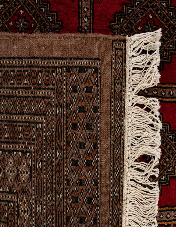 Detail image of  4' 3 x 6' 2  Hand Knotted Bokhara Oriental Wool Rug