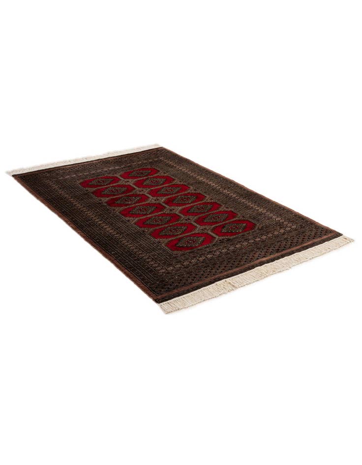 Detail image of  4' 3 x 6' 2  Hand Knotted Bokhara Oriental Wool Rug