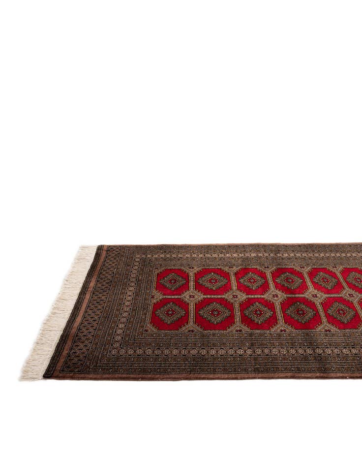 Detail image of  4' 3 x 6' 2  Hand Knotted Bokhara Oriental Wool Rug