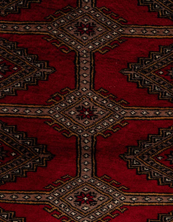 Detail image of  4' 3 x 6' 2  Hand Knotted Bokhara Oriental Wool Rug