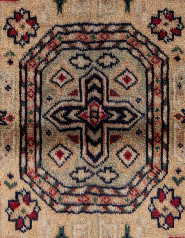 Detail image of  3' 5 x 4' 9  Hand Knotted Bokhara Wool Rug