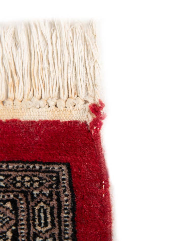 Detail image of  6' 4 x 8' 10  Hand Knotted Bokhara Oriental Wool Rug