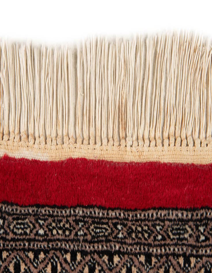 Detail image of  6' 4 x 8' 10  Hand Knotted Bokhara Oriental Wool Rug