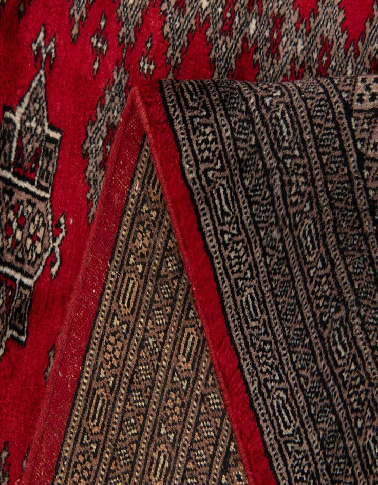 Detail image of  6' 4 x 8' 10  Hand Knotted Bokhara Oriental Wool Rug