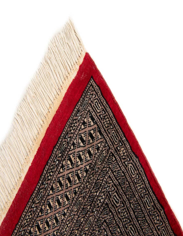 Detail image of  6' 4 x 8' 10  Hand Knotted Bokhara Oriental Wool Rug