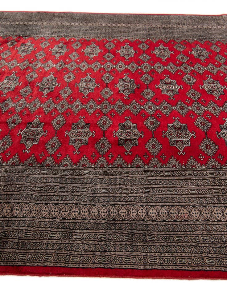 Detail image of  6' 4 x 8' 10  Hand Knotted Bokhara Oriental Wool Rug