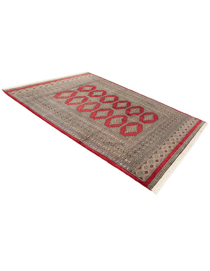 Detail image of  4' 7 x 6' 4  Hand Knotted Bokhara Wool Rug