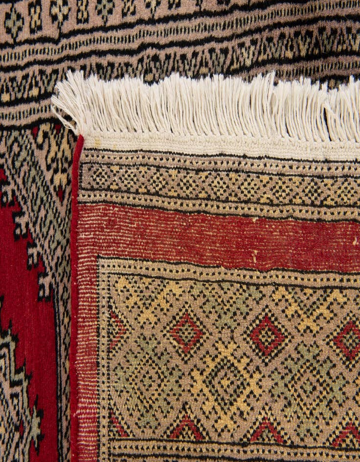 Detail image of  4' 7 x 6' 4  Hand Knotted Bokhara Wool Rug