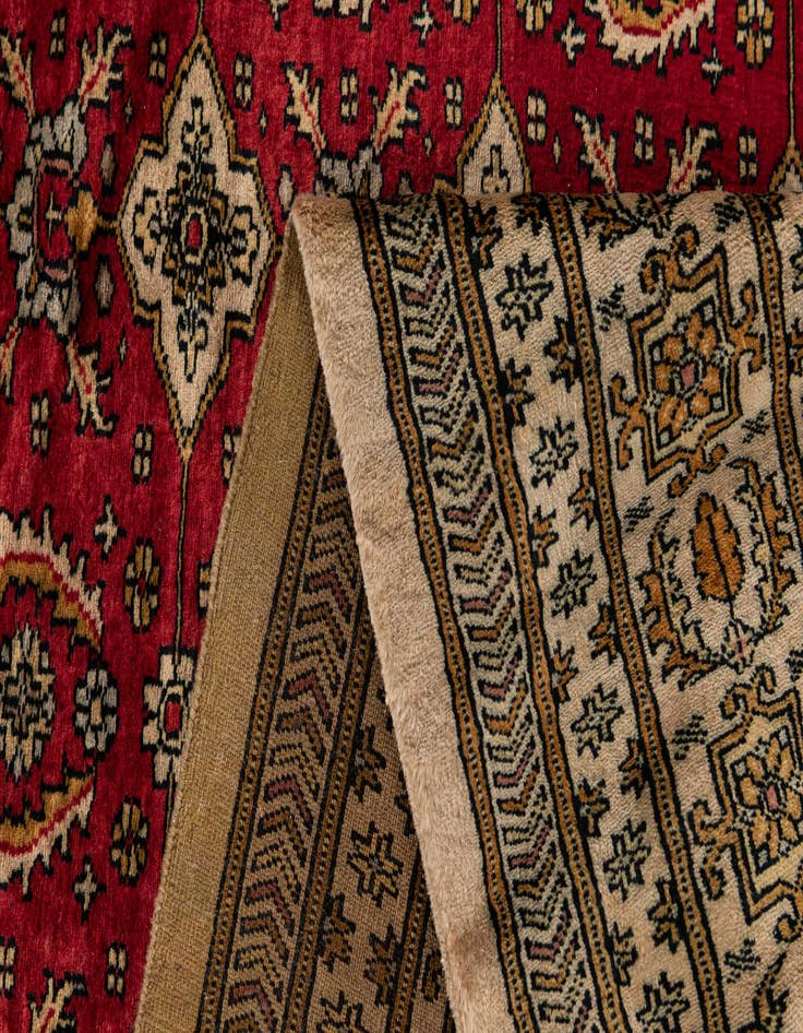Detail image of  6' 5 x 9' 1  Hand Knotted Bokhara Oriental Wool Rug