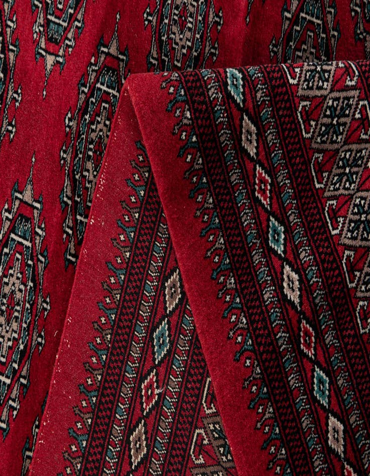 Detail image of  6' 2 x 9' 8  Hand Knotted Bokhara Oriental Wool Rug