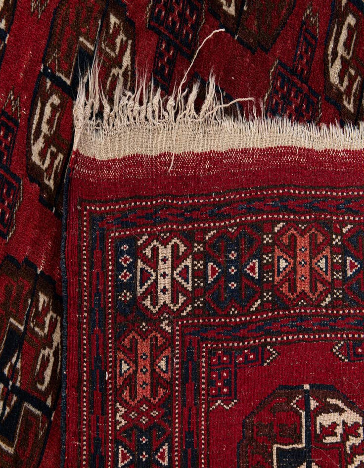 Detail image of  3' 1 x 3' 9  Hand Knotted Bokhara Oriental Wool Rug