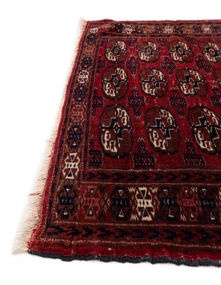 Detail image of  3' 1 x 3' 9  Hand Knotted Bokhara Oriental Wool Rug