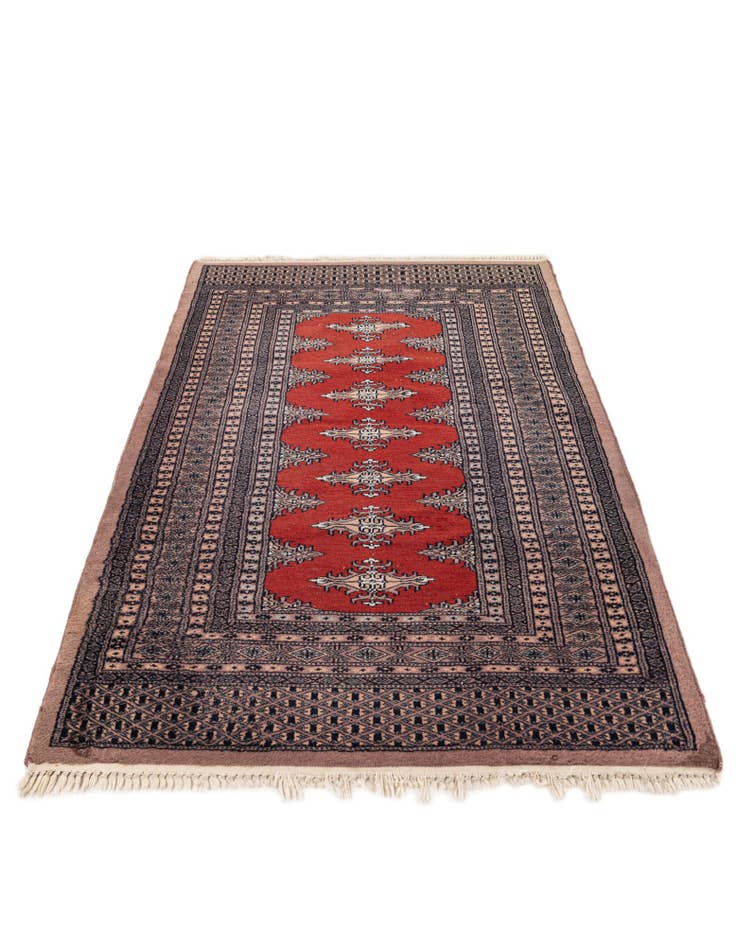 Detail image of  3' 2 x 5' 2  Hand Knotted Bokhara Oriental Wool Rug