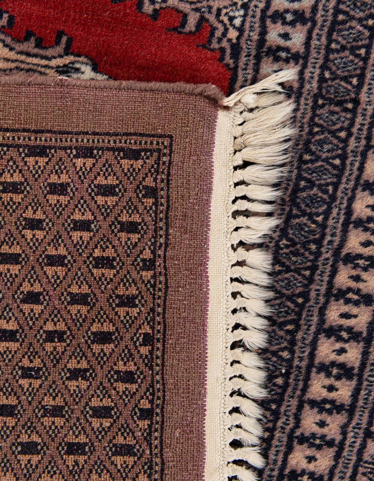 Detail image of  3' 2 x 5' 2  Hand Knotted Bokhara Oriental Wool Rug