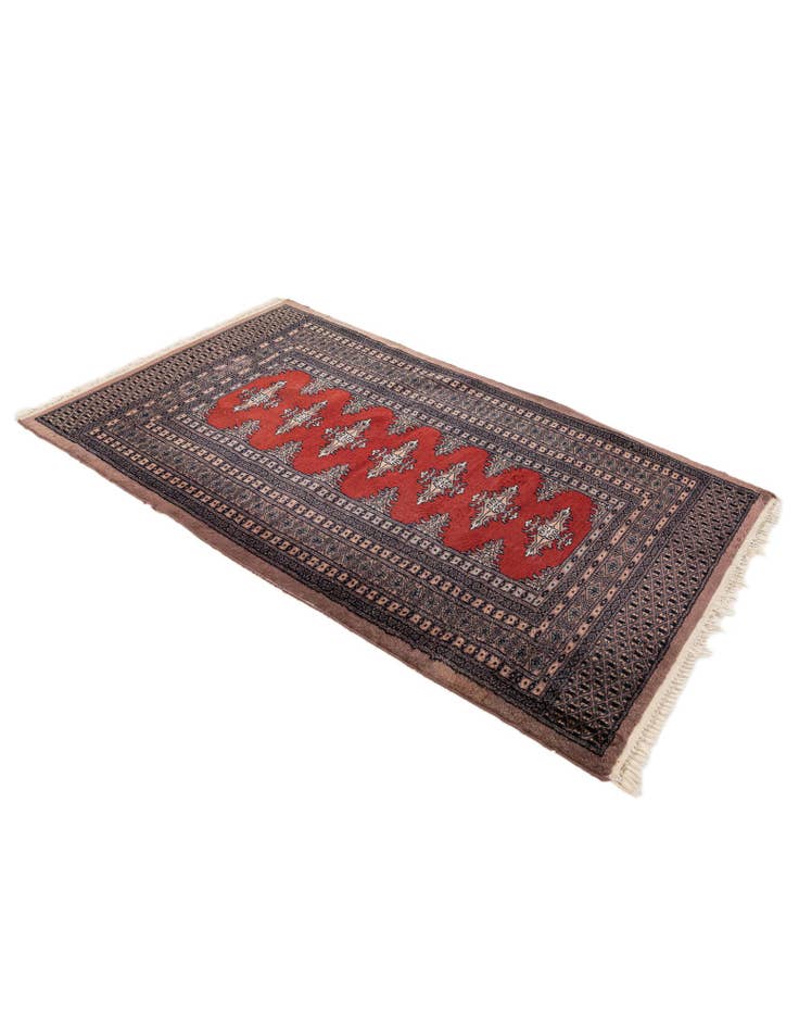 Detail image of  3' 2 x 5' 2  Hand Knotted Bokhara Oriental Wool Rug