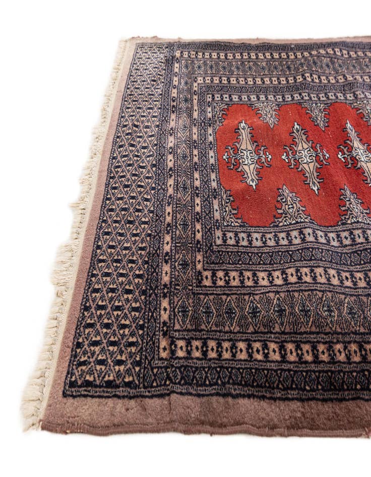 Detail image of  3' 2 x 5' 2  Hand Knotted Bokhara Oriental Wool Rug