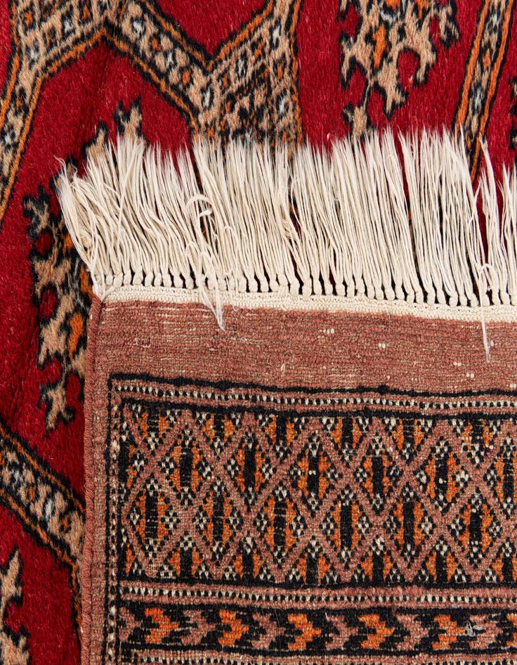 Detail image of  4' 1 x 6' 1  Hand Knotted Bokhara Wool Rug