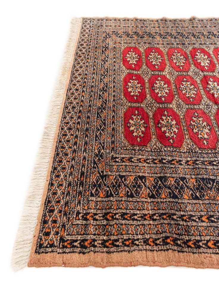 Detail image of  4' 1 x 6' 1  Hand Knotted Bokhara Wool Rug