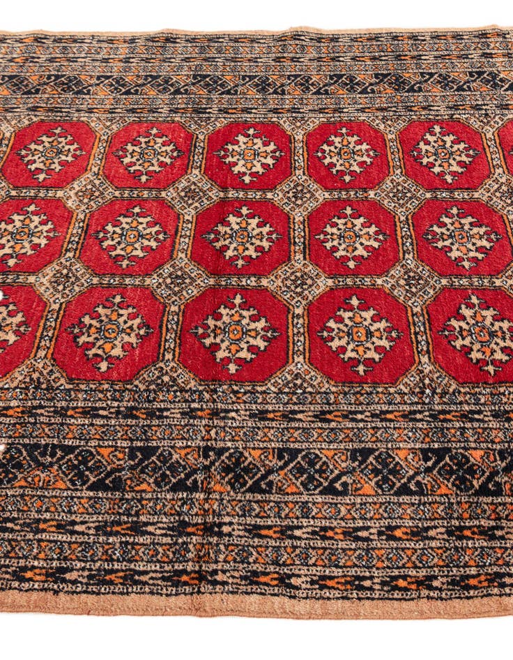 Detail image of  4' 1 x 6' 1  Hand Knotted Bokhara Wool Rug