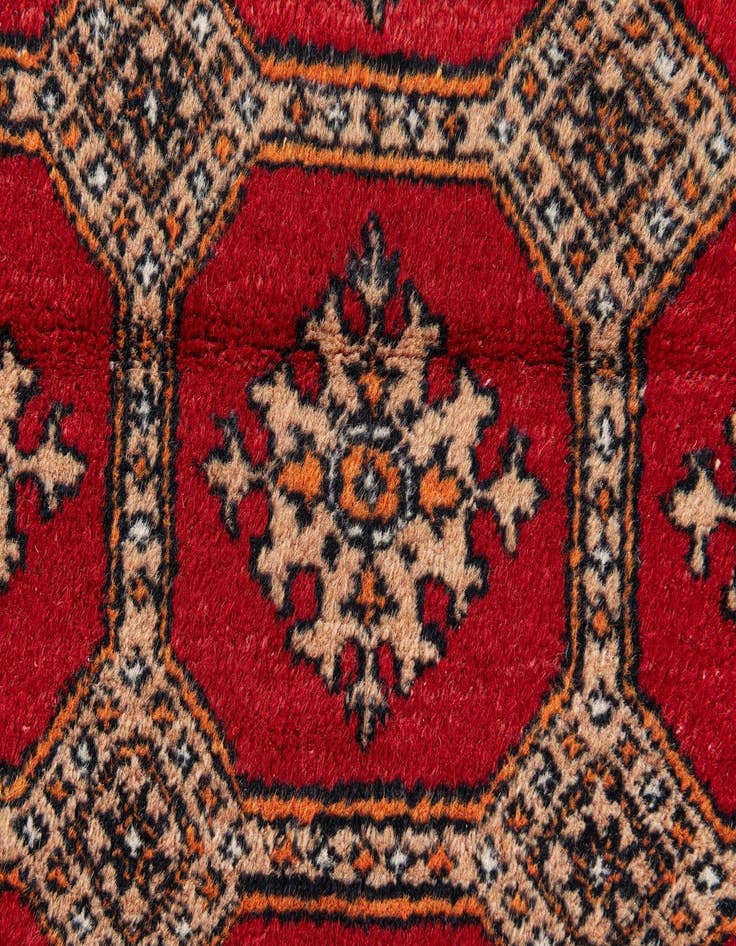 Detail image of  4' 1 x 6' 1  Hand Knotted Bokhara Wool Rug