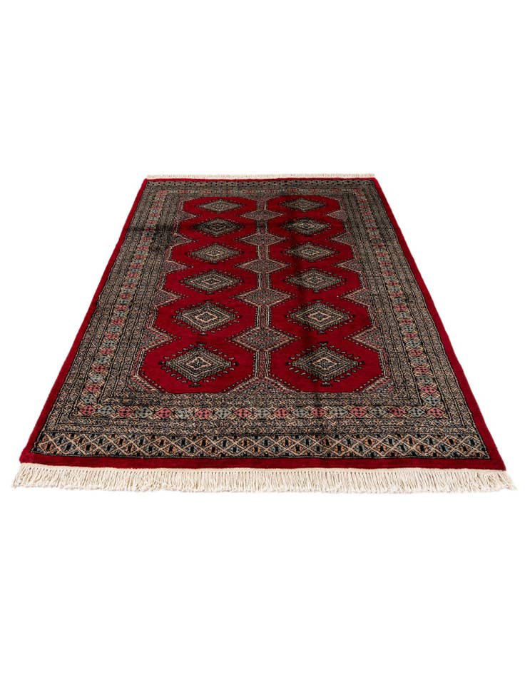 Detail image of  4' 2 x 6' 5  Hand Knotted Bokhara Oriental Wool Rug