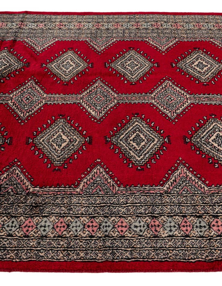 Detail image of  4' 2 x 6' 5  Hand Knotted Bokhara Oriental Wool Rug