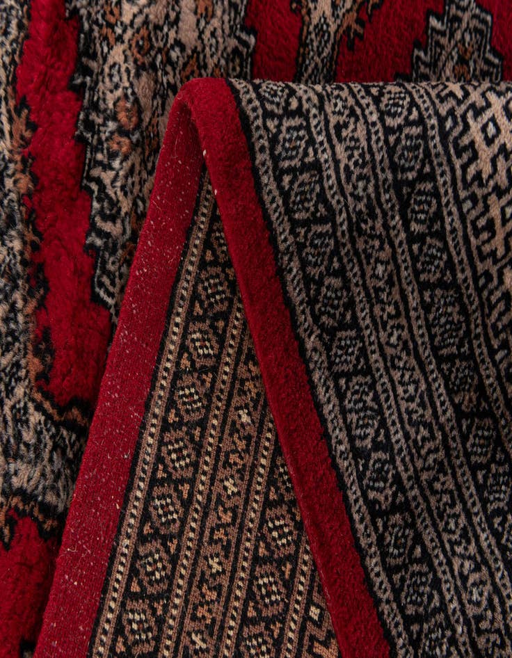 Detail image of  6' 4 x 9' 4  Hand Knotted Bokhara Oriental Wool Rug