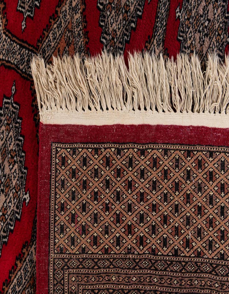 Detail image of  6' 4 x 9' 4  Hand Knotted Bokhara Oriental Wool Rug