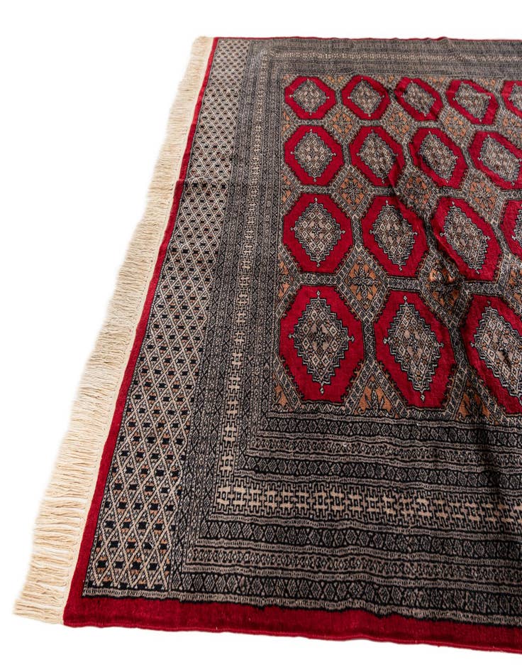 Detail image of  6' 4 x 9' 4  Hand Knotted Bokhara Oriental Wool Rug