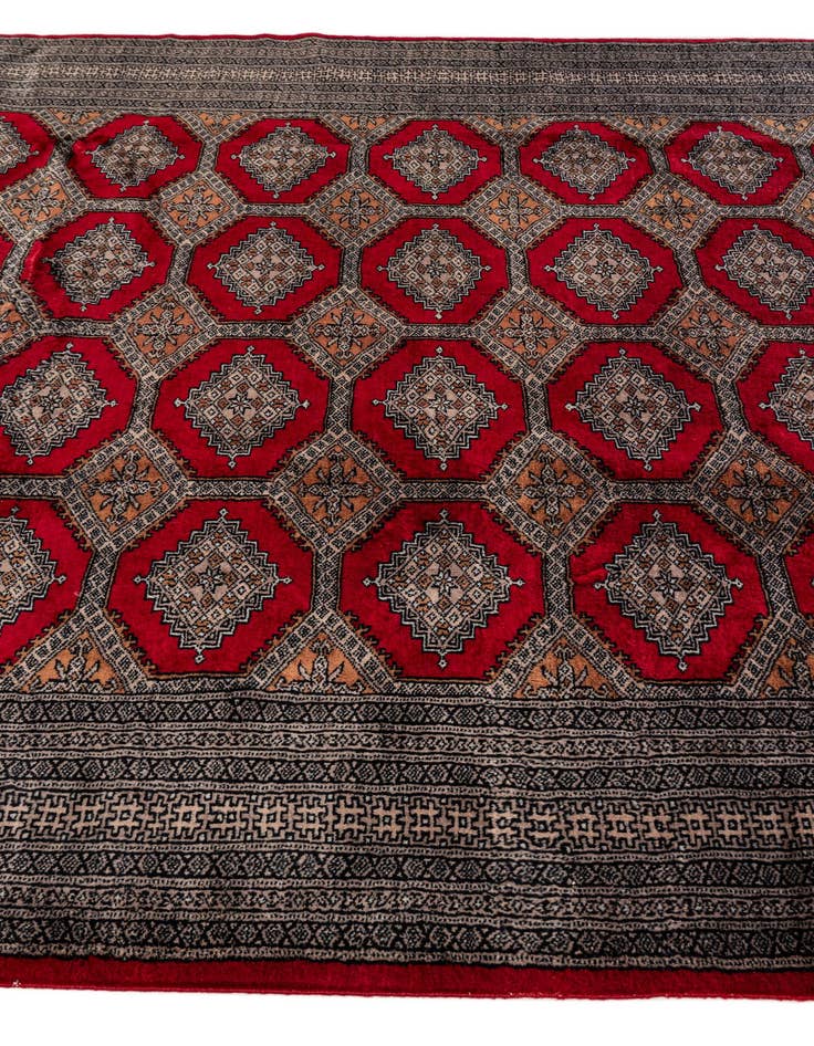 Detail image of  6' 4 x 9' 4  Hand Knotted Bokhara Oriental Wool Rug