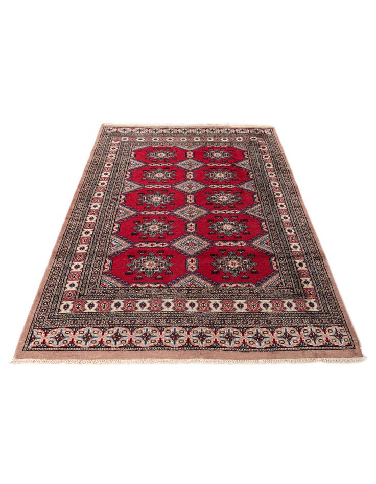 Detail image of  4' 4 x 6' 2  Hand Knotted Bokhara Oriental Wool Rug