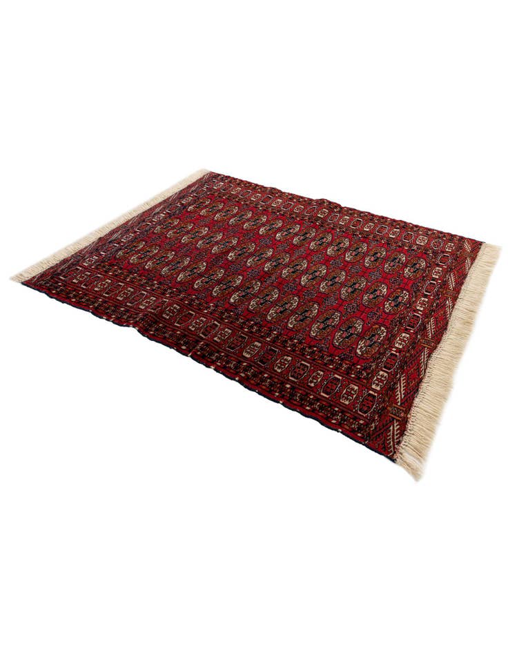 Detail image of  3' 9 x 4' 7  Hand Knotted Bokhara Oriental Wool Rug