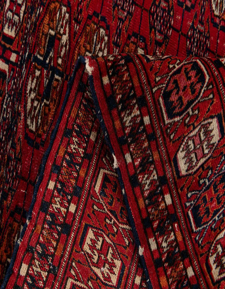 Detail image of  3' 9 x 4' 7  Hand Knotted Bokhara Oriental Wool Rug
