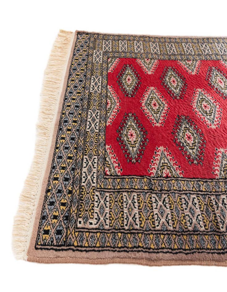 Detail image of  2' 6 x 3' 10  Hand Knotted Bokhara Oriental Wool Rug