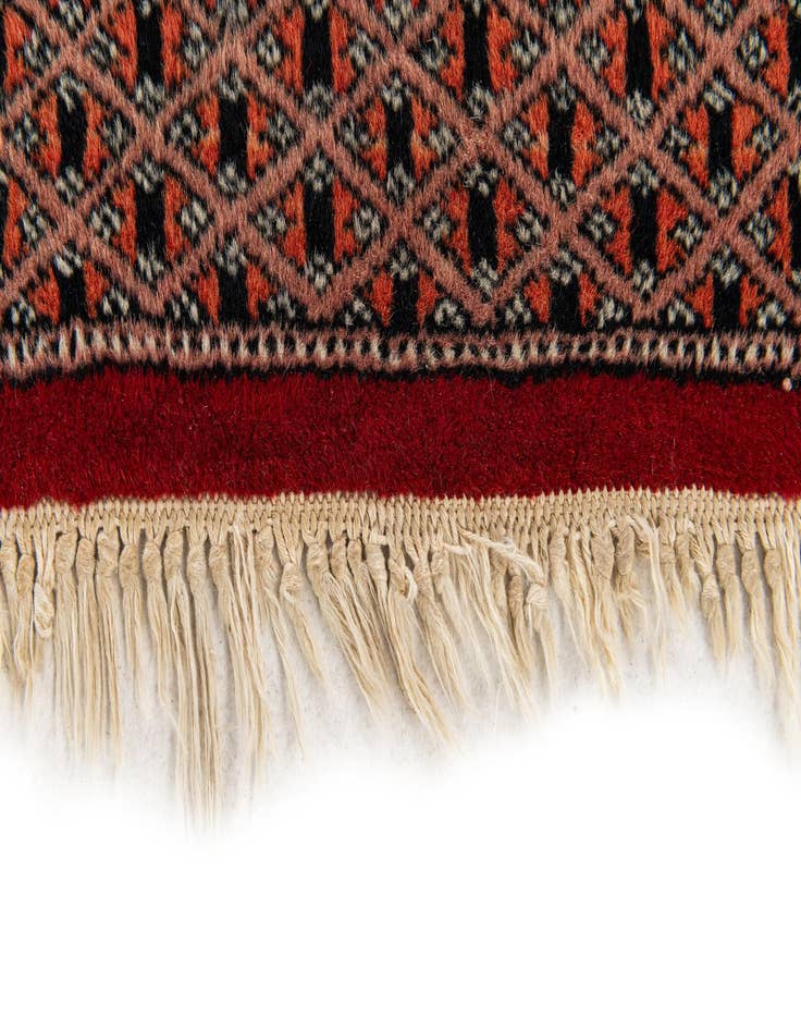 Detail image of  4' 2 x 6' 1  Hand Knotted Bokhara Oriental Wool Rug