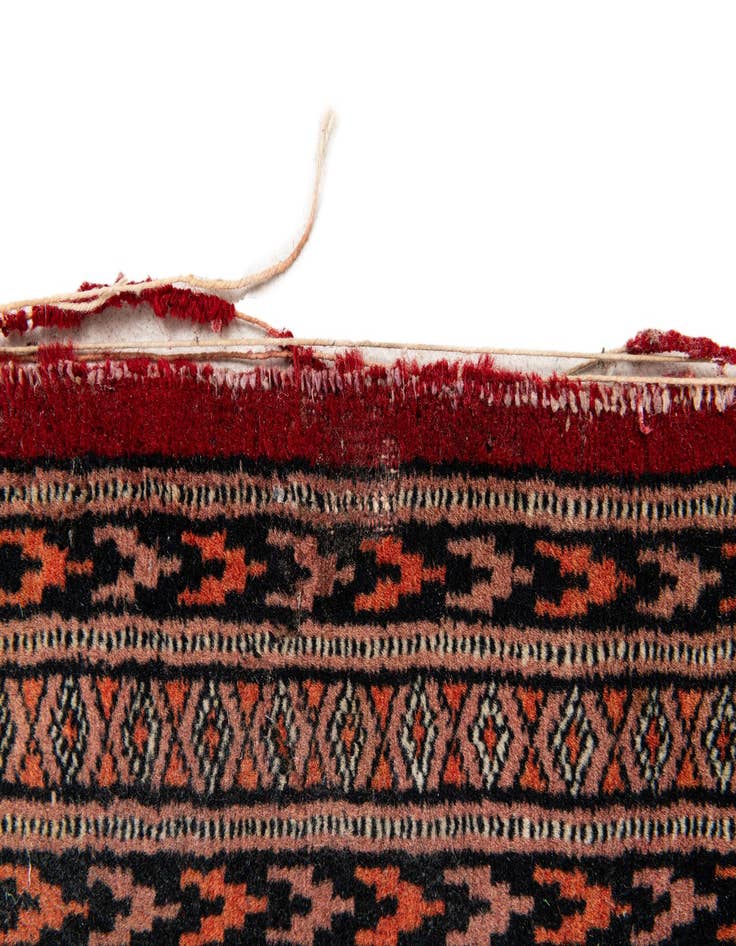 Detail image of  4' 2 x 6' 1  Hand Knotted Bokhara Oriental Wool Rug