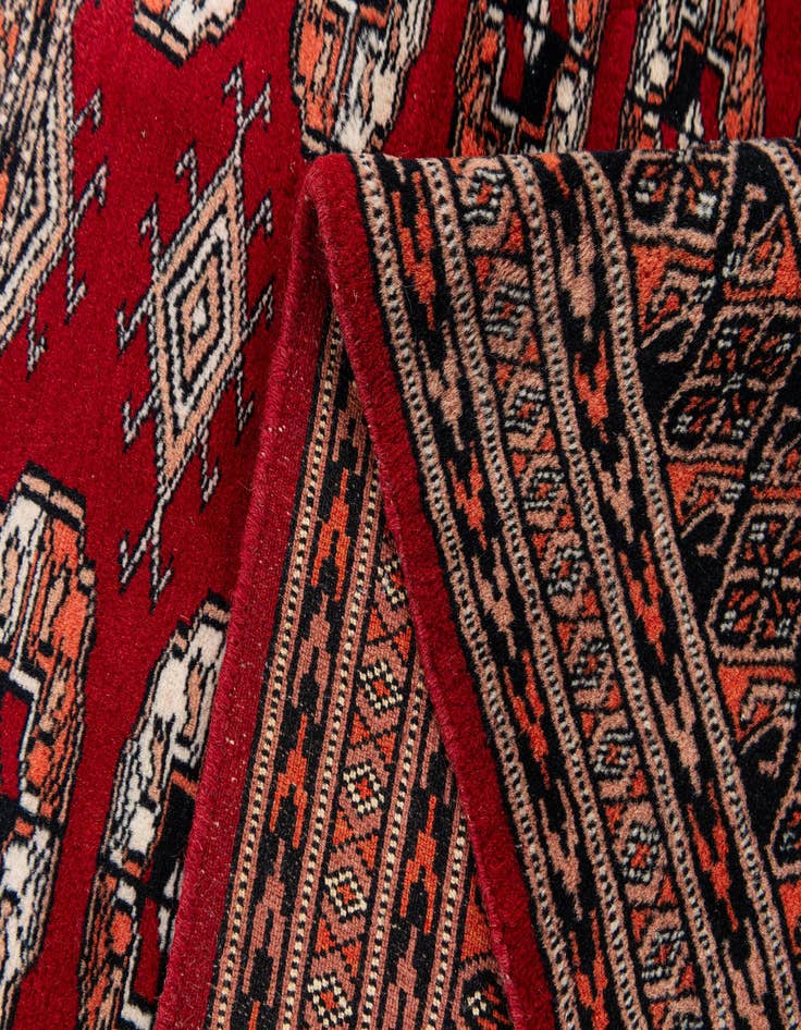 Detail image of  4' 2 x 6' 1  Hand Knotted Bokhara Oriental Wool Rug