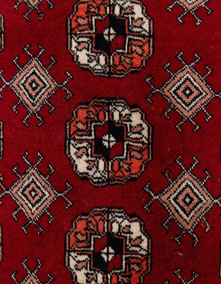 Detail image of  4' 2 x 6' 1  Hand Knotted Bokhara Oriental Wool Rug