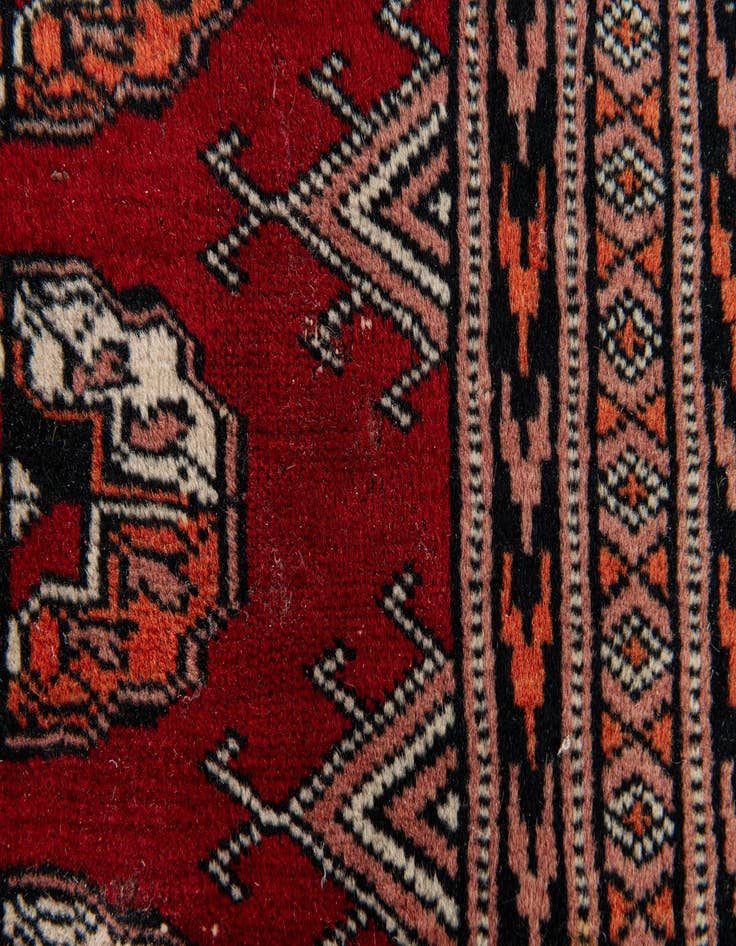 Detail image of  4' 2 x 6' 1  Hand Knotted Bokhara Oriental Wool Rug