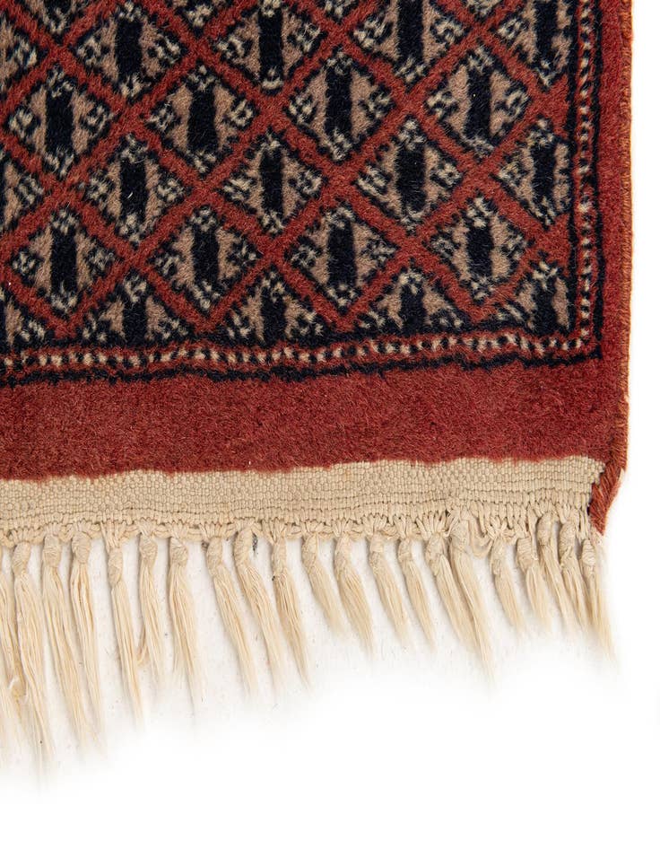 Detail image of  5' 3 x 8' 2  Hand Knotted Bokhara Oriental Wool Rug