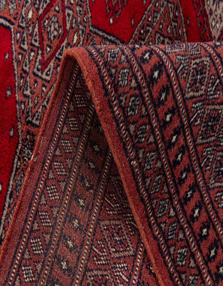 Detail image of  5' 3 x 8' 2  Hand Knotted Bokhara Oriental Wool Rug