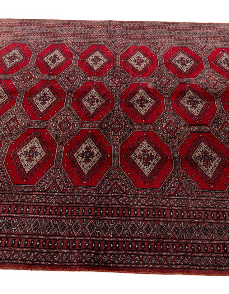 Detail image of  5' 3 x 8' 2  Hand Knotted Bokhara Oriental Wool Rug
