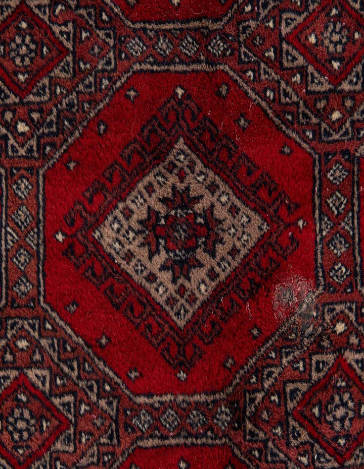 Detail image of  5' 3 x 8' 2  Hand Knotted Bokhara Oriental Wool Rug