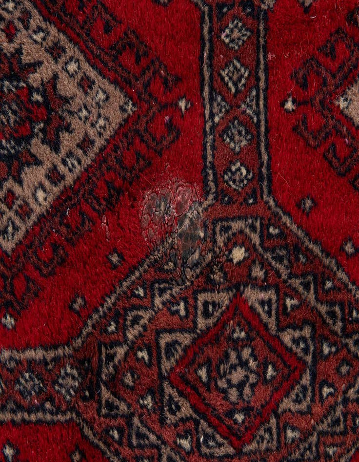 Detail image of  5' 3 x 8' 2  Hand Knotted Bokhara Oriental Wool Rug