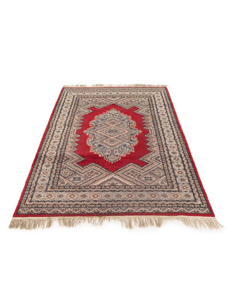 Detail image of  4' 3 x 6'  Hand Knotted Bokhara Oriental Wool Rug